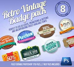 8个复古的徽章：8 Retro Vintage badges
